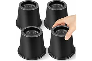 MixDora Bed Risers 4 Inch Round Furniture Risers Heavy Duty Chair Raisers for Desks Couches Sofas Table Set of 4 Pack Black (4 Inch)