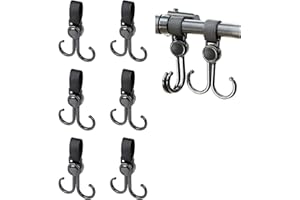 GIEEU Buggy Carabiner Hook 6PCS,Pram Clips for Bags,360 Degree Rotatable Buggy Clips,Bicycle and Motorcycle Hooks