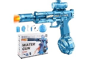 Fancysky Pistola ad Acqua Elettrica, Fucile ad Acqua Elettrico, Pistola ad Acqua Potente, Water Gun con Effetti Flash e Rinculo Portata 8M, Estivi Feste all'Aperto, Piscina,Spiaggia Giochi (Blu)