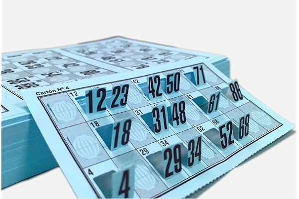 Générique 960 cartons de numéros prédécoupés pour bingo traditionnel à 90 boules (Bleu)