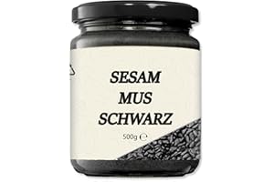 ‎MYNATURA Mynatura Schwarzes Sesam-Mus I Aufstrich I Aus schwarzem Sesam I Black Sesam Seeds I Zum Kochen und Backen I Im Glas (1x 500g)