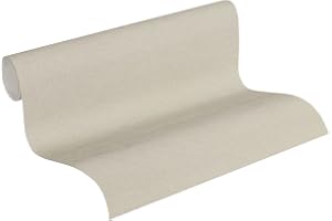 A.S. Création fleecetapet etnisk originaltapet uni 10,05 m x 0,53 m grå beige tillverkad i Tyskland 371782 37178-2
