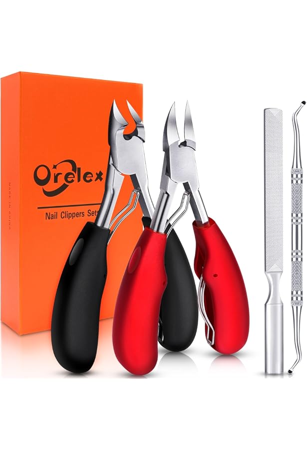7-teiliges Profi Fußnagel-Knipser Set – Edelstahl, Mit Drehbarem Kopf, Für Dicke & Eingewachsene Nägel, Inkl. Ledertasche