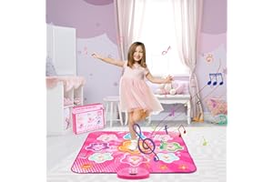 URMYWO Dance Mat Girls Toys for 3 4 5 6 7 8 Year Old Girls 7 Game Modes, Adjustable Musical Dance Pad Toy with LED Lights, Built in Music, Christmas Birthday Gifts for Girls