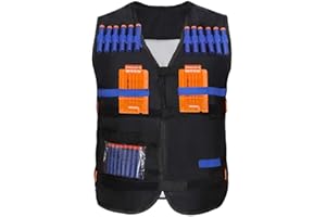Yosoo Gilet Tattico + 20 Dardi Elite Maglia Tattica della Pistola Bambini Giocattolo Gilet Tattico Kit per Nerf N-Strike Elite Series (2 Caricatori Non Incluso)