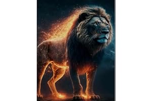 NAIMOER Lion Diamond Painting Kits for Adults, 5D Lion King Diamond Painting Kits for Adults Kids, DIY Full Drill Animals Diamond Art Embroidery Diamond Dots for Home Decor 30x40cm