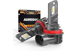 AUHSSAN Bombilla H11/H8/H9 LED 100W 20000LM 6500K Blanco, 500% Súper Brillante Faros LED H11 Para Luces de Carretera o de Haz Bajo, Inalámbrico Plug and Play Reemplazo de Bombillas de Automóviles (2 piezas)