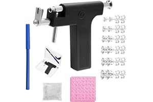 XIAQICA Ear Piercing Set Ear Piercing Gun with 98 Pieces Gun Nail + 6 Pieces Stainless Steel Stud Earrings with 20 Tablets Cleaning Piercing Gun Kit for Girls and Men