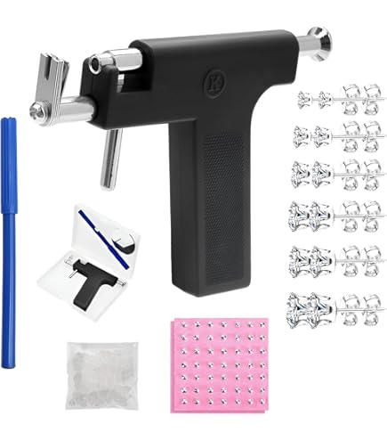 Piercer KIT Monouso Sterile Pistola Orecchini Maker Con Tamponi Alcolici E Pennarello Semplice Da Usare A Casa Adatto Donna Uomo Per Orecchio E Helix WARRIOR 6 Pz