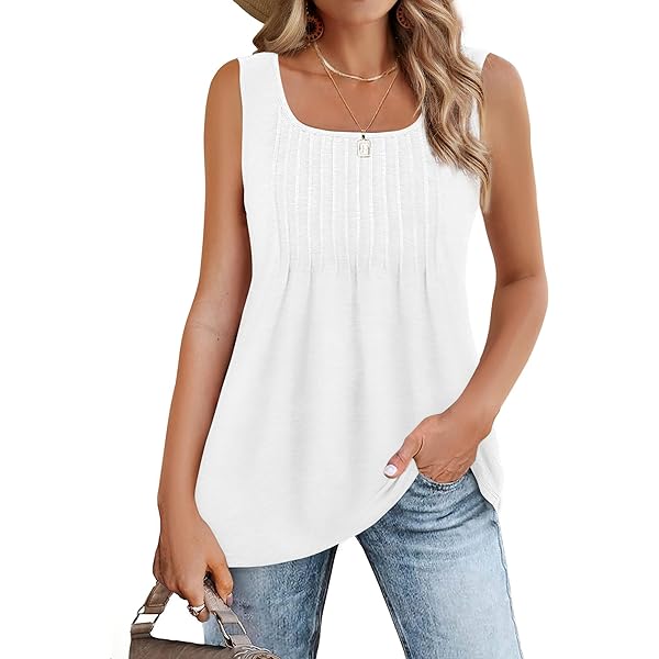 Aokosor Canottiera Donna Scollo A V - Estate Colorata Con Spacchi