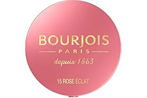 BOURJOIS - Boîte Ronde Blush 15 Rose Eclat - Piceau & Miroir Intégré - Technologie Fard Cuit - Texture Fine & Légère - Facile À Estomper - Parfum Gourmand