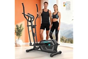 ‎NEEZEE Neezee Crosstrainer für Zuhause mit Bluetooth-App,16-Stufiger Widerstandsstufen,6 kg Magnetischem Schwungrad,Ellipsentrainer mit LCD-Monitor,Pulssensor,Flaschenhalter-Gerätehalterung