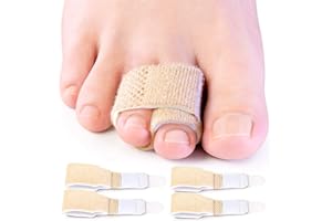 Bukihome Venda para Separar los Dedos de los Pies Curvados, Protege los Dedos de los Pies Curvados y los Dedos en Martillo, Protector Superpuesto para los Dedos de los Pies (4 Paquetes)