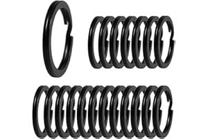 UOOOM - Set da 20 pz di Anelli Portachiavi in Metallo, Diametro 30 mm, Colore - Nero