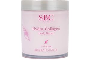 SBC Skincare - Crema per Corpo con Collagene Marino - 400 ml - Nutre, Ammorbidisce e Ravviva la Pelle - Consistenza Spessa ed Effetto Idratante - Crema Idratante per Corpo - Hydra-Collagen Body Butter