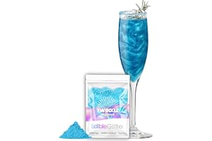 TWINKLE MY DRINK® Ätbart Drinkglitter Blå – 12g Ätbart Glitter för Cocktail & Bubbel | Gender Reveal, Baby Shower, Veganskt & Smaklöst (Räcker till över 60 drycker)