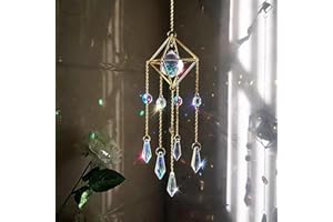 VBNZBK Acchiappasole in cristallo, campana a vento per giardino, gioielli in cristallo a prisma, adatti per accessori auto per donne, ornamenti da giardino appesi, decorazioni per esterni, feste, ecc.