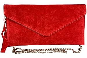 LEAHWARD Genuine Italian Suede Leather Envelope Clutch Bags Party Wedding Purse Handbag Cross Body Bag CW01