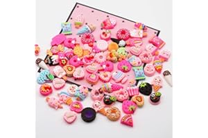 RUNRAYAY 100 piezas Encantos de Arte de Uñas de Galletas, Decoración de Uñas Kawaii de Resina de Caramelo 3D para Manualidades, Diy Flatback Sugar Sweet Icecream Slime para Decoración de Maquillaje