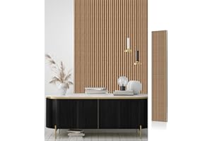 JSSZWYP AKK-STAVE Akustikpaneele Holz 240x60 cm (1er-Set 1,44 m²) - Akustik Paneele & Holzpaneele Wand für Schallschutz | 3D Paneele Wand als Wandverkleidung Innen,Schallabsorber für Wohnzimmer(Olied Eiche)