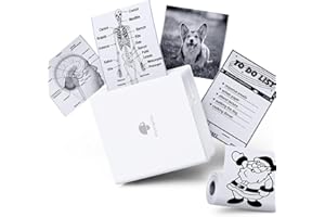 ‎PHOMEMO Phomemo M02 Mini Drucker,Bluetooth Taschendrucker,Aufkleber Klein Thermodrucker,Tragbarer Portable Printer,Fotodrucker für Smartphone für Lernen,Studiennotizen,Anatomische Diagramme,Fotos,Weiß