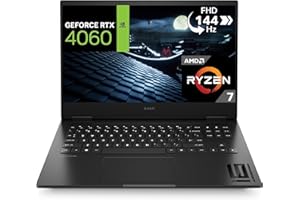 HP OMEN 16-xd0000sf PC Portable Gaming 16.1" FHD IPS (Ryzen 7-7840HS, RAM 16 Go, SSD 512 Go, NVIDIA GeForce RTX 4060 8GB, AZERTY, Windows 11 Famille) Noir ombré