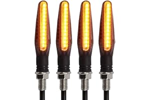 SFONIA 4pcs Indicateurs de Moto 12 LED Flèche Clignotants Lumières 12V Imperméable Universel pour Moto Scooter Quad Cruiser Off Road