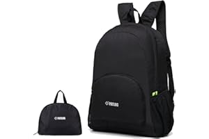 LEBEXY XY Life składany plecak, uniseks, 25 l, lekki plecak dzienny, plecak turystyczny, plecak sportowy, mały, do składania, dla kobiet, mężczyzn, dzieci, na wędrówki, podróże, czarny, S, Plecak