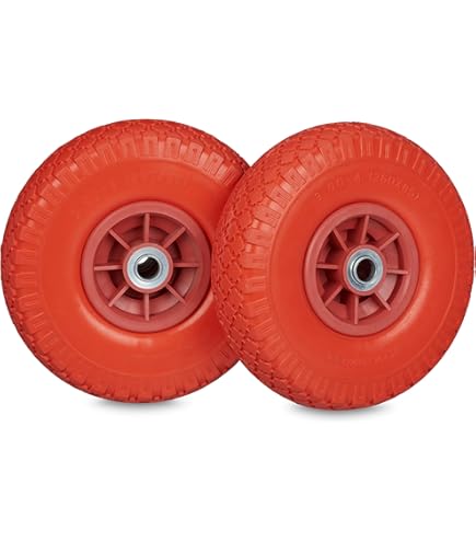 2x Ruota Con Asse Sfalsato Antiforatura 390x95 Mm Foro 20 Mm - Foto 2