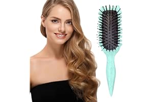 BIMHAYUU Curl Defining Brush Curly Hair Brush Bristle Hair Brush Styling Brush for Detangling Shaping & Defining Curls Hair Comb Tools for Women Less Pulling and Easy Styling (Green)