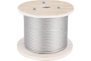 VEVOR Cable de acero inoxidable 316 diámetro de 4 mm cable de alambre inoxidable de 152 m construcción 1x19 resistencia a la rotura 1496 kg para barandilla exterior, cubierta, balaustre de bricolaje
