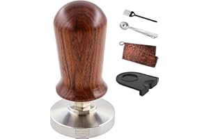 NEOUZA Pressacaffè professionale calibrato per caffè espresso, da 51mm, compatibile con Delonghi Swan Smeg, con base piatta in acciaio inossidabile 304