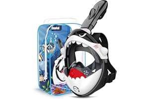 Dancial Schnorchelmaske für Kinder, 180° HD Anti-Beschlag & Anti-Leck Tauchmaske Vollgesichtsmaske Kinder, Taucherbrille Tauchmaske Schnorchel Set für 4-12 Jahre Kinder Pool Spielzeug Wasser Spielzeug