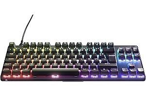SteelSeries Apex 9 TKL - Clavier de jeu mécanique - Switchs optiques - Actionnement en 2 points - Format compact sans clé - Switchs amovibles - Disposition en français (AZERTY) Compact