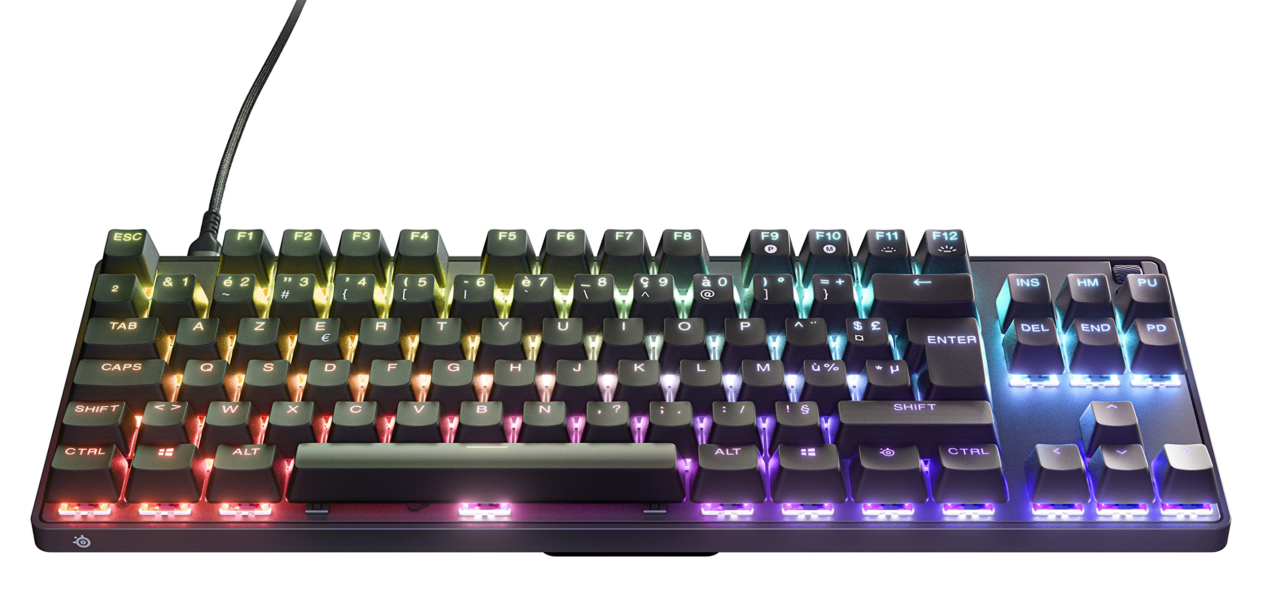 SteelSeries Apex 9 TKL - Mechanical Gaming Keyboard - Optical Switches - 2-Point Unit - Compact Keyless Shape for Esports - Hot-Swappable Switches - French Layout (Azerty) - 1