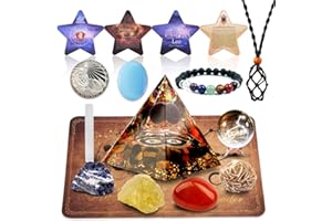 Yunoun Horoscope Orgone Pyramid, Healing Crystals, Zodiac Stones with Birthstones, Astrology, Reiki, Energy,Meditation(Leo)