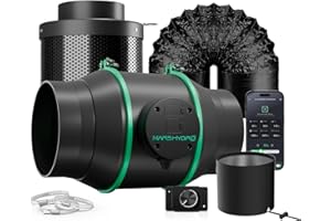 MARS HYDRO Ventilatore in linea intelligente da 6 pollici, con regolatore di velocità, sensore di temperatura e sonda di umidità - per il riscaldamento, il raffreddamento e le tende da coltivazione