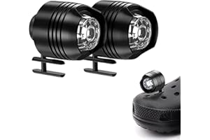 WYRFIN 2 PCS Headlights for Croc Charms, IPX5 Waterproof with 3 Light Modes, Waterproof Shoes Lights Charms Glow for 72 Hours in The Dark for Outdoor Running Hiking for Adults Kids