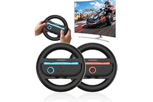 RunSnail Lenkräder für Mario Kart Switch 2 OLED JoyCons, JoyCon Racing Wheels für Mario Kart 8 Deluxe, Switch Lenkrad Joycon 2 Controller Rennzubehör (2Pcs Schwarz)