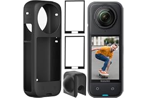 Semaiki Funda de silicona para insta360 X4, protección de silicona con tapa de objetivo y 2 protectores de pantalla compatible con Insta360 X4