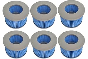 WuYan Ersatzfilter 6 Stück für MSPA FD2089, Filter für Whirlpool, Kartuschenpumpe für heiße U-Boote und Spa,Wasserfilter Modell ab 2020(Verbesserte Version Blau)