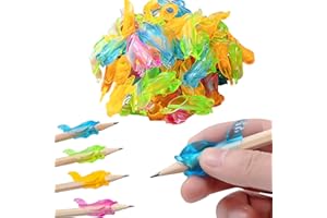 OTKARXUS Impugnature per matite, 30 pezzi, a forma di delfino, in morbido silicone, per bambini, per scrivere a mano, per allenarsi, scrivere, correggere la postura, per bambini in età prescolare, colori