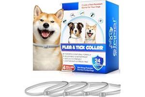 JCZQDRPC Hundehalsband, 4-teiliges Halsband für Hunde, geeignet für Hunde ab 7 Wochen, 60 cm, Verstellbar und Wasserdicht, Sicher und Natürlich, 24 Monate Schutz
