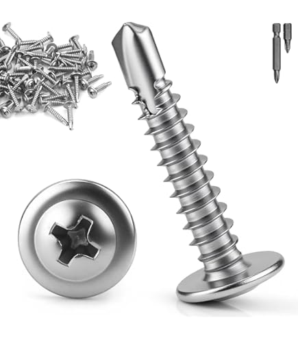 YIYINOE Zelftappende schroeven-M4.2 * 13mm-110 STUKS-410 roestvrij staal-Blechschrauben zelftappend,Zelfborende schroeven voor staal metaal,Boerschroeven,Metaalschroeven