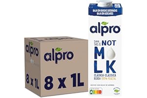 Alpro Bebida de Avena 100% Vegetal - THIS IS NOT M*LK Clásica - Pack de 8 x 1L