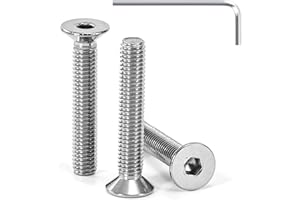 Tunejoy Vis à Tête Fraisée M5 x 30 mm Vis à Six Pans Creux en Acier Inoxydable A2 V2A à Tête Fraisée Hexagonale avec Clé Allen Filetage Complet 30 Pièces