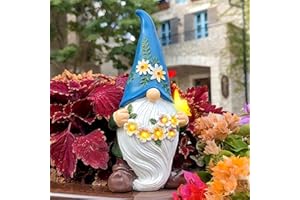 TICKTIME Gifts for Mum, Funny Garden Gnomes outdoor, Solar Butterfly Gnomes Garden Ornaments Statue Lights, Mum Birthday Gifts for Women from Son, Daughter, Presents for Women Unique