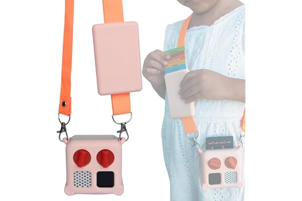 KALYCASE Housse de Protection Compatible Yoto Mini - Protection en Silicone + Pochette de Rangement pour Cartes + Bandoulière (Peche)
