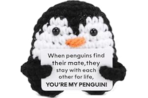 wompolle Gifts for Women Men Wife Husband Fathers Day from Wife, Mini Handmade Crochet Penguin, Funny Birthday Anniversary Romantic Gift for Him Husband Men Cute Decor