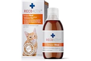 RECOACTIV Tonique Rénal pour Chats, 1 x 90 ML, complément Alimentaire pour la Convalescence en Cas de Signes précoces de Troubles de la Fonction rénale du Chat Ainsi Que pour la prophylaxie